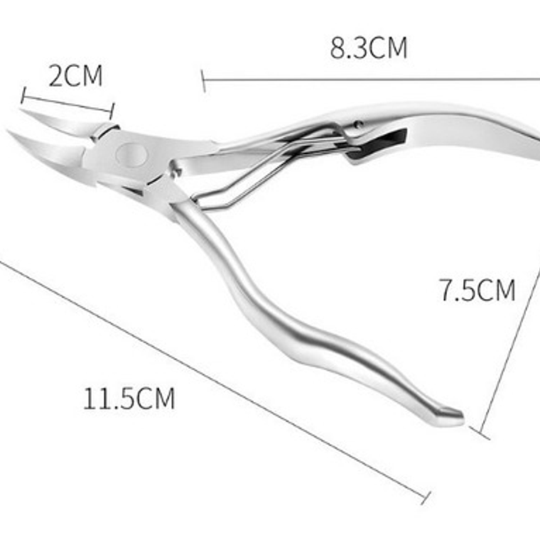 Alicate Recto Curvo Podologia Cutícula Uñas  11.5cm Santiago 3