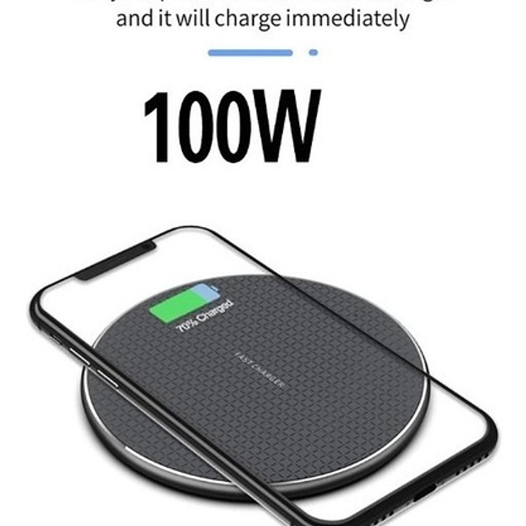 Cargador Qi Rápido Wireless Único De 30w Teléfono C/ Cable 5