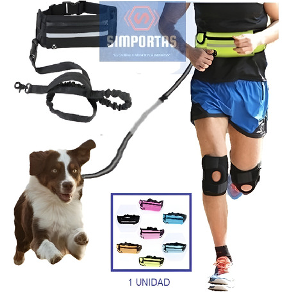 Cinturón Manos Libre Para Correr Perro Con Banano Calidad 9