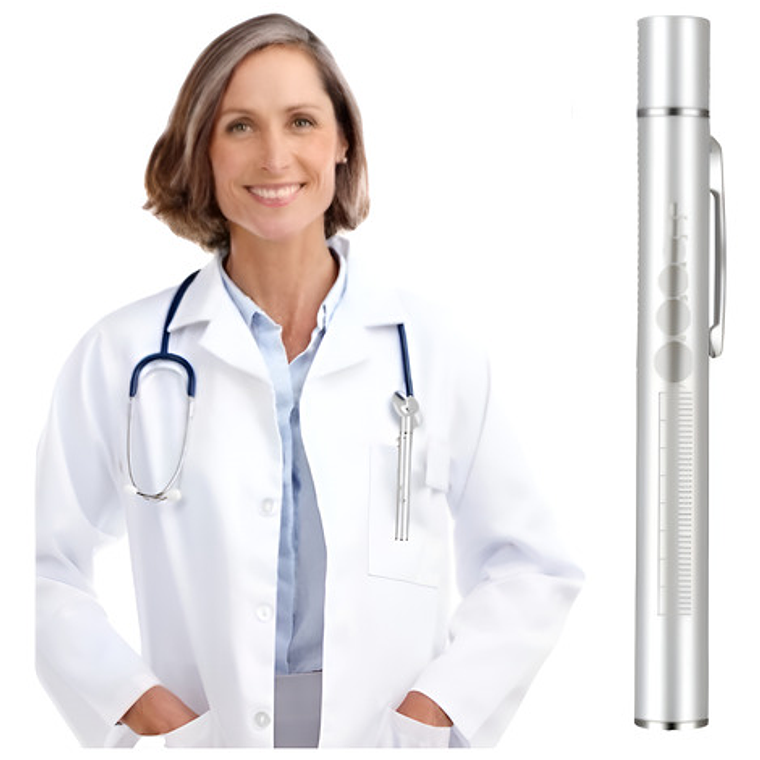 Linterna Médica Reflejos Carga Usb 2 Luces Clip Santiago 1