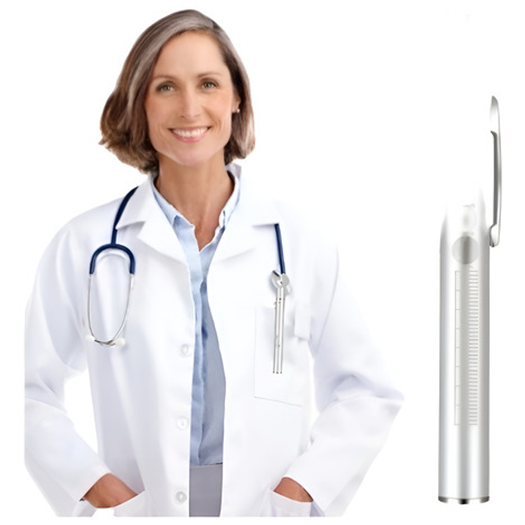 Linterna Médica Reflejos Carga Usb 2 Luces Clip Santiago 10