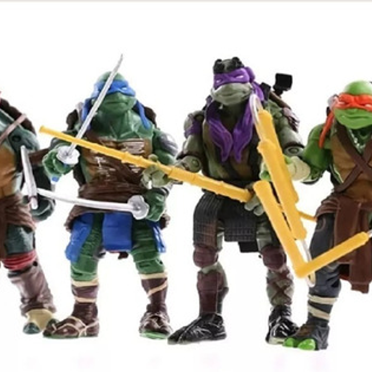 Figuras Tortugas Ninja Set De 4 Articuladas 15cms Calidad 4