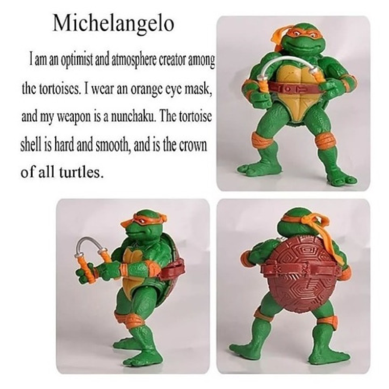 Figuras Tortugas Ninja Clásicas Set De 6 Articuladas 12cms   7