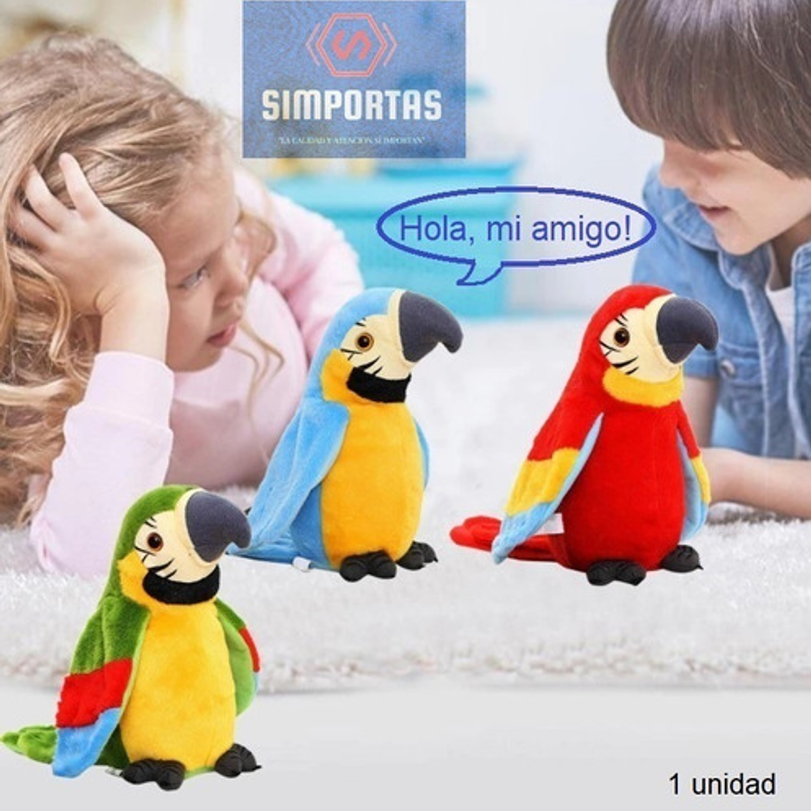 Loro Parlante Peluche A Pilas Repite Lo Que Dices Novedad  1