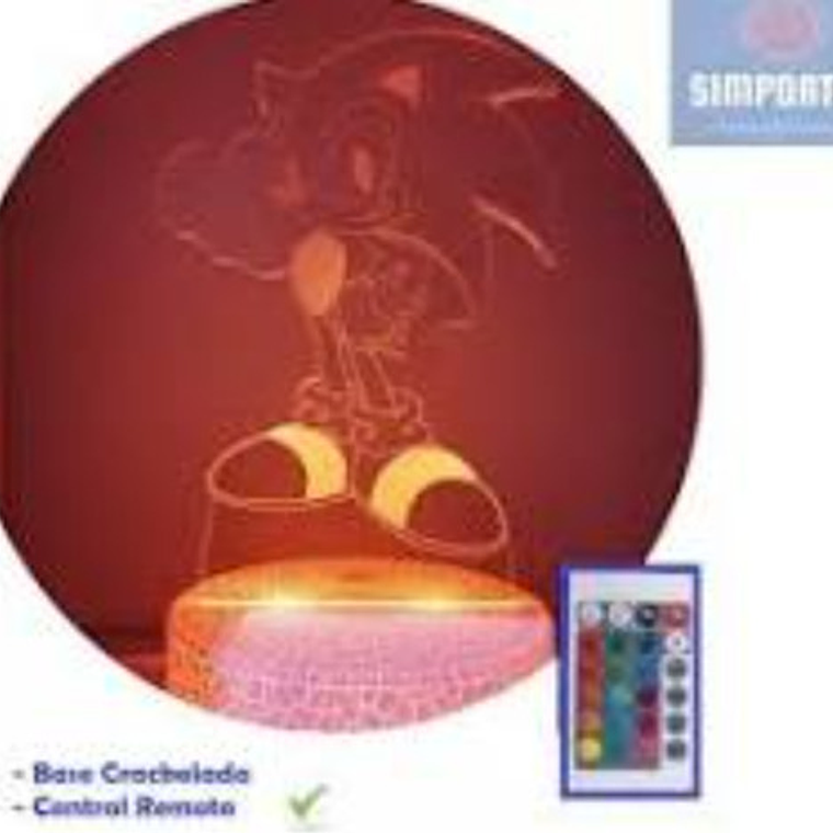 Lámpara Sonic Visual 3d Única Con Control Remoto Colores 4