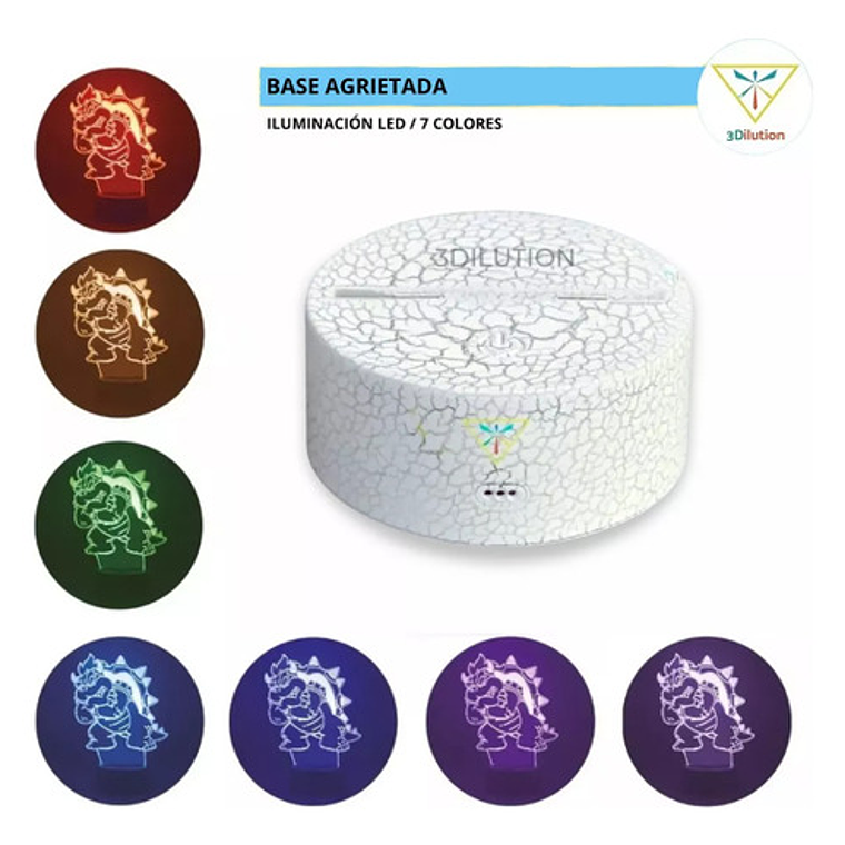 Lámpara Sonic Visual 3d Única Con Control Remoto Colores 9