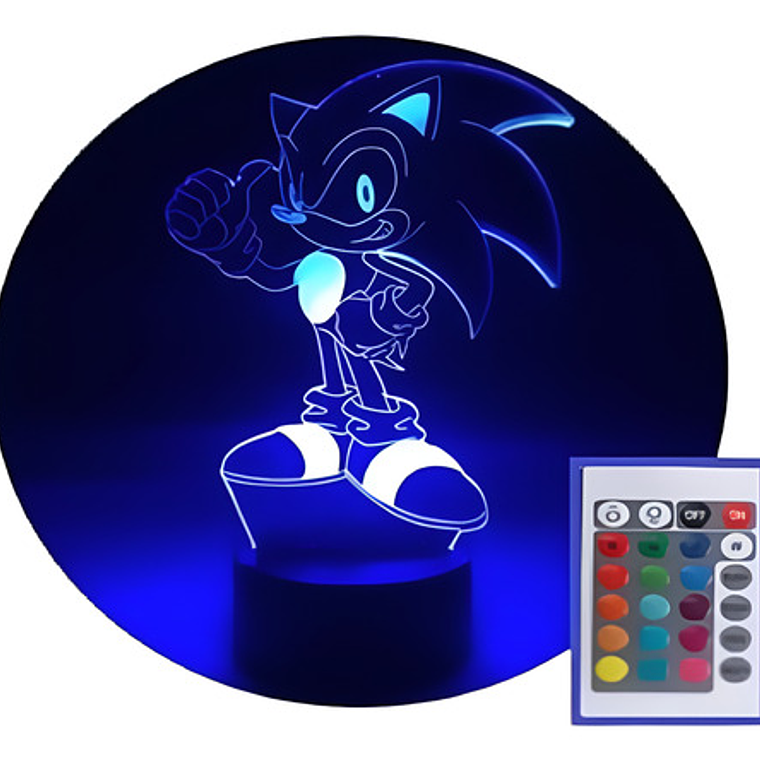 Lámpara Sonic Visual 3d Única Con Control Remoto Colores 11