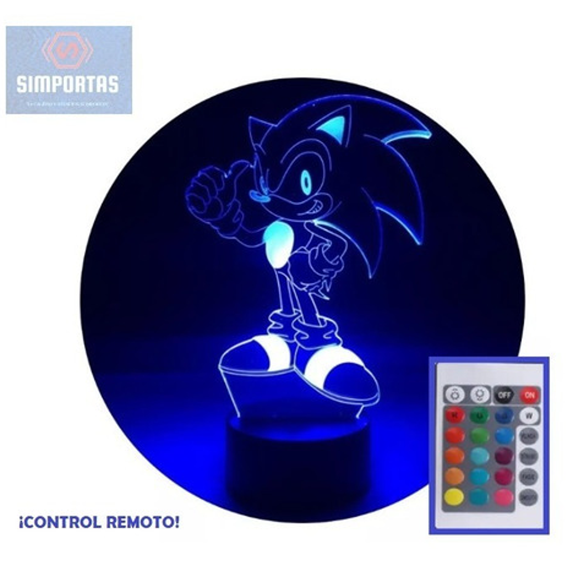 Lámpara Sonic Visual 3d Única Con Control Remoto Colores 12