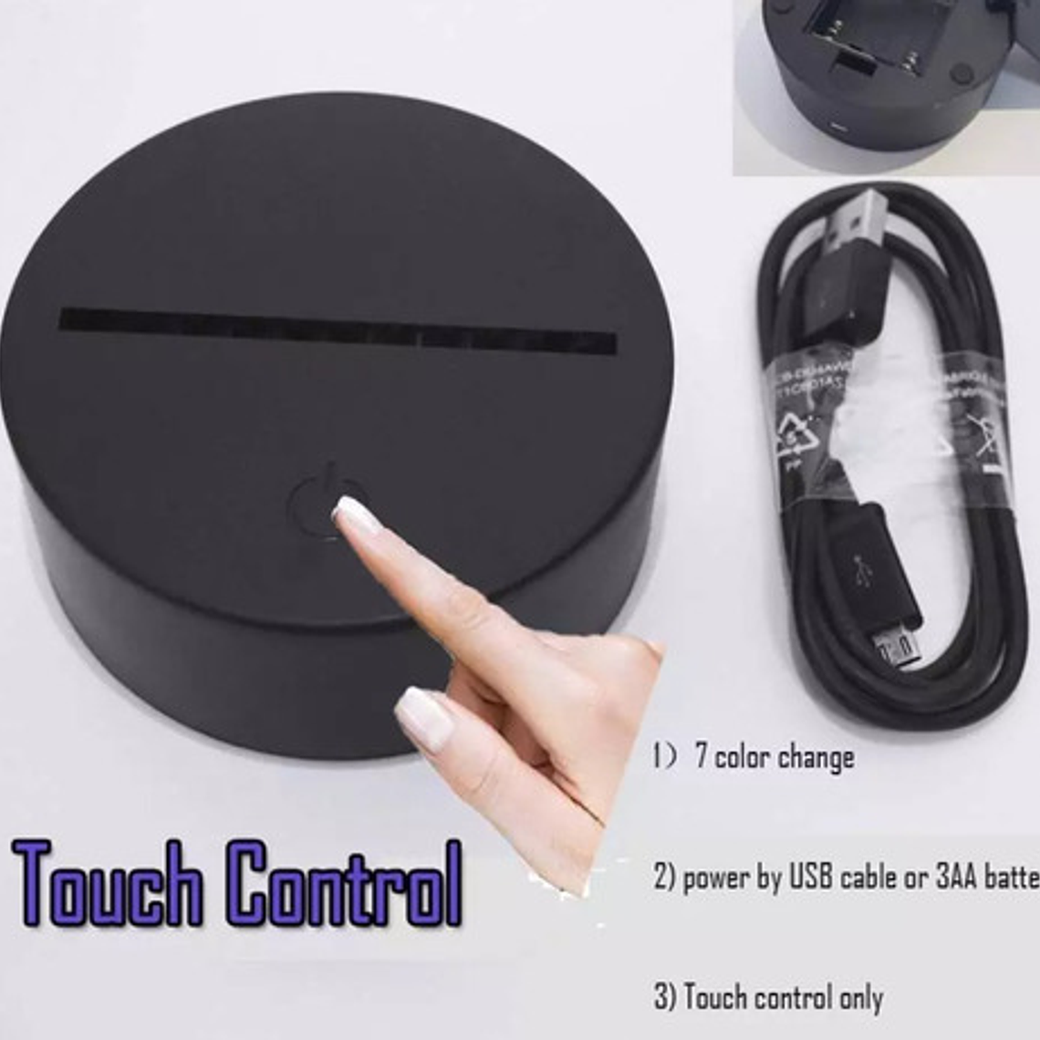 Lámpara Sonic Visual 3d Única Con Control Remoto Colores 17