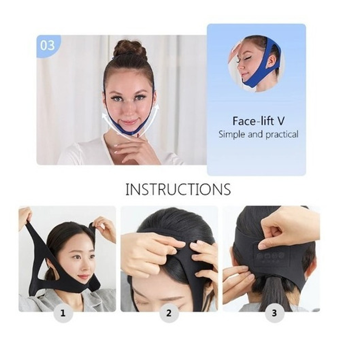 Banda Cinturón Anti Ronquido / Unisex Antibruxismo De Cabeza 3