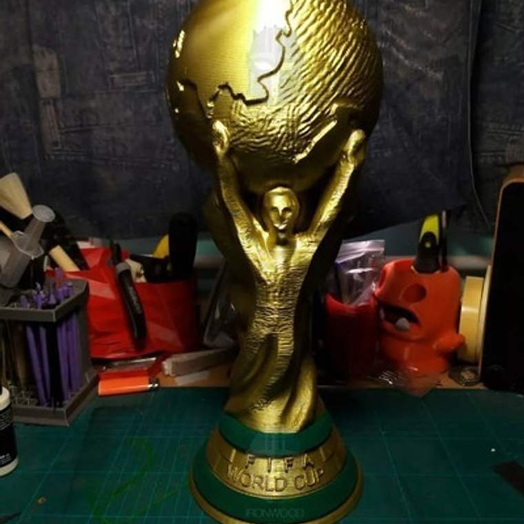 Copa Del Mundo Trofeo Real 37 Cm 3d Made In Argentina  2