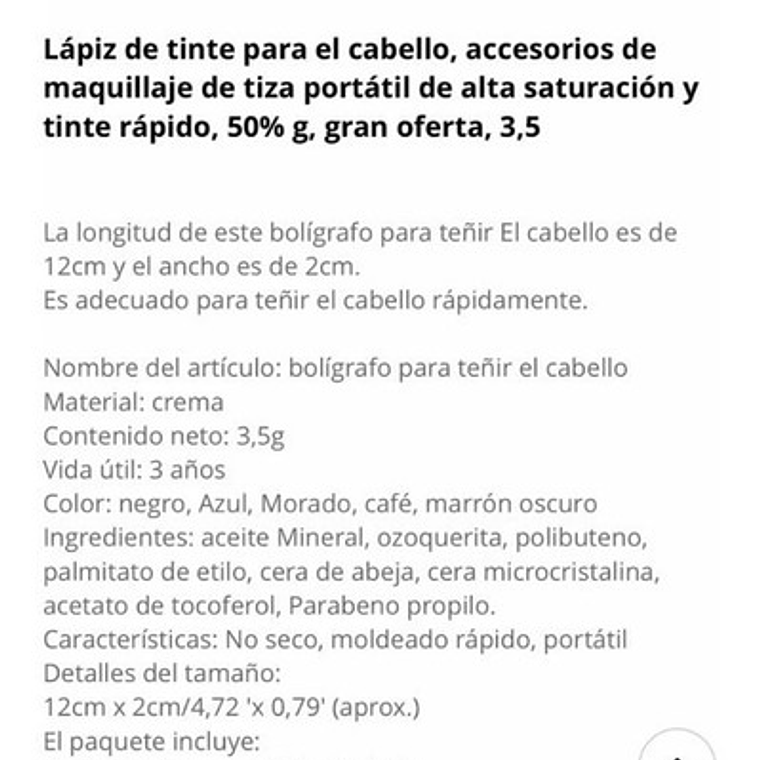 Tinte Lápiz Para Raíces Y Canas Instantáneo Temporal Stgo. 16