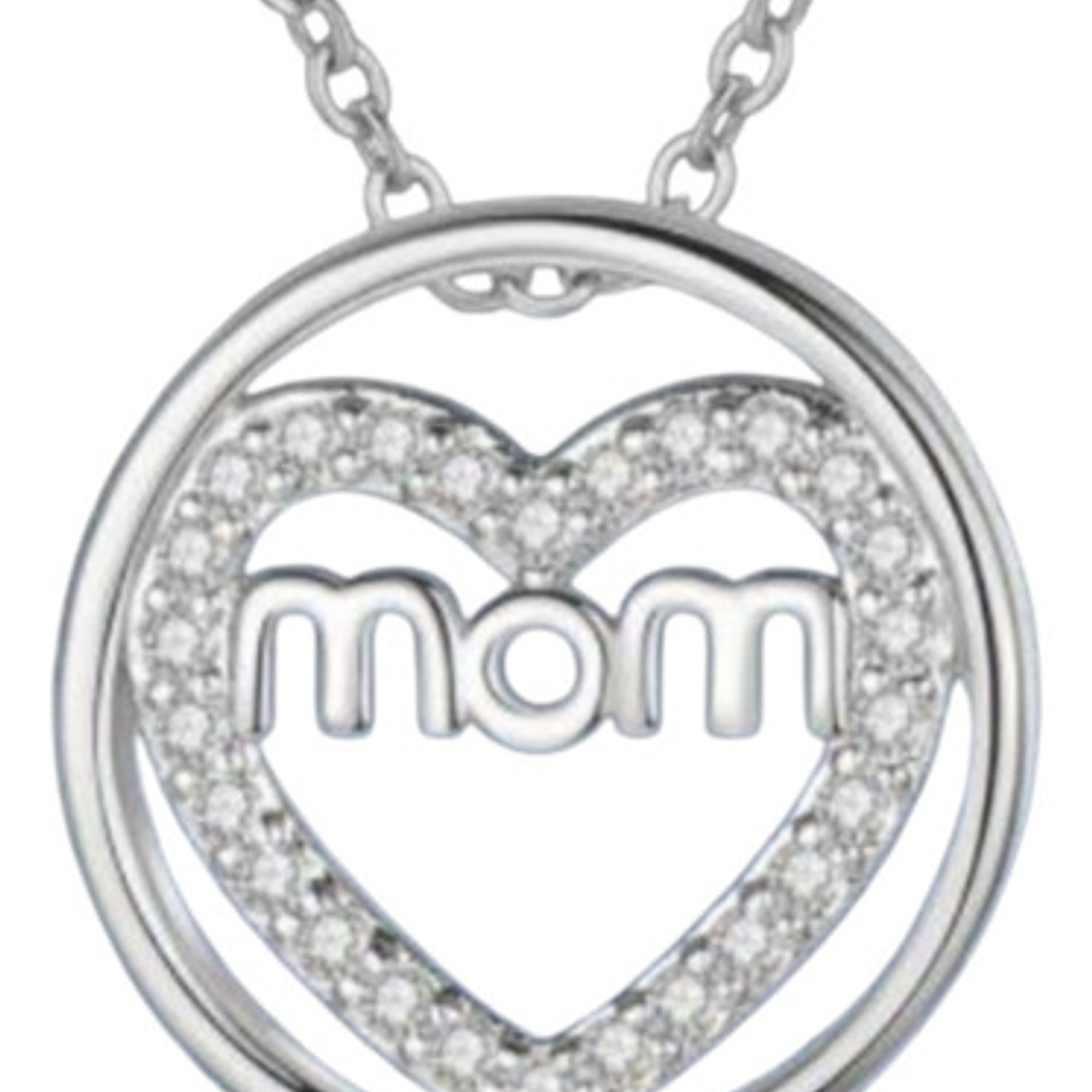Collar Mamá Corazón Mom En Anillo Ring Piedras Calidad 1