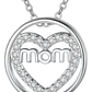Collar Mamá Corazón Mom En Anillo Ring Piedras Calidad - Miniatura 1