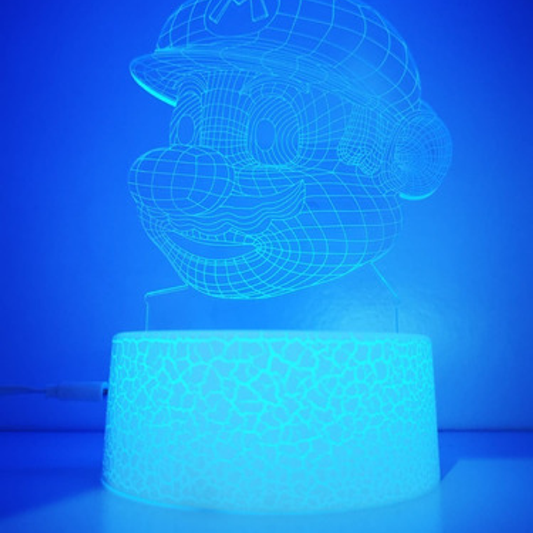 Lámpara Súper Mario Bross 3d Control Remoto Único Base Crack 2