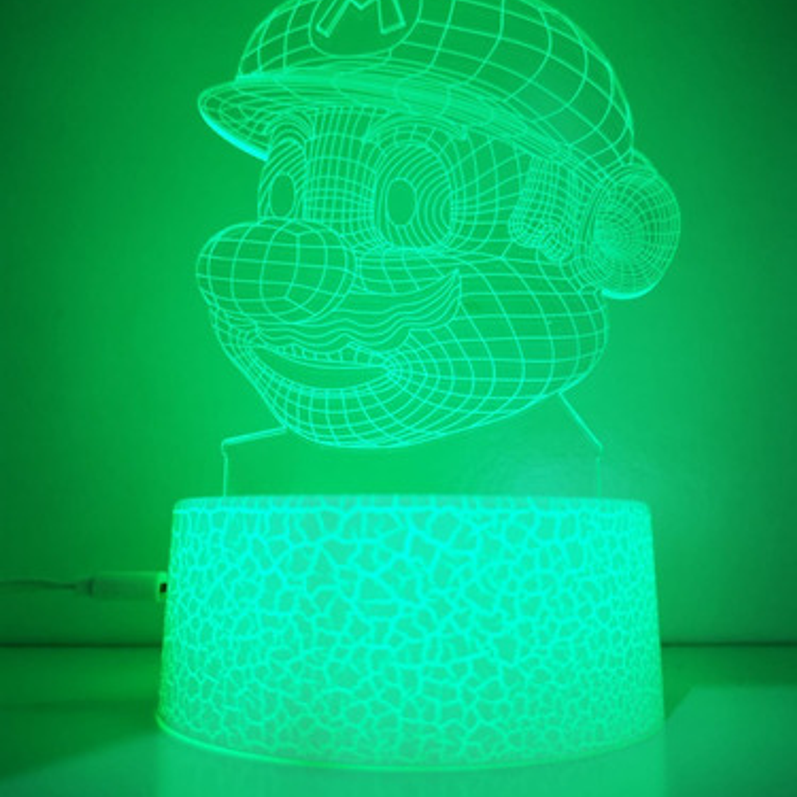 Lámpara Súper Mario Bross 3d Control Remoto Único Base Crack 5