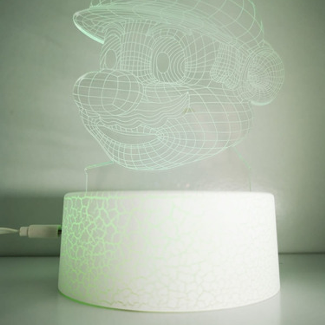 Lámpara Súper Mario Bross 3d Control Remoto Único Base Crack 6