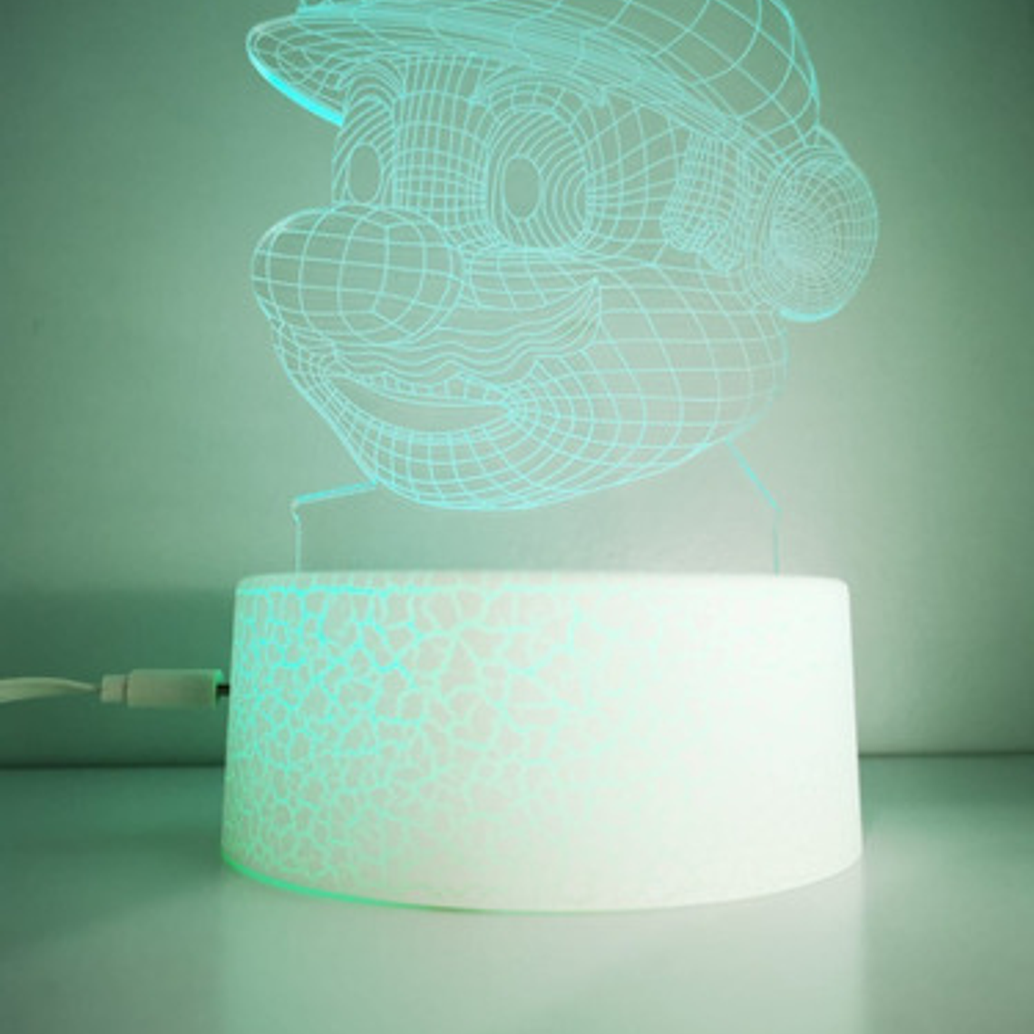 Lámpara Súper Mario Bross 3d Control Remoto Único Base Crack 8