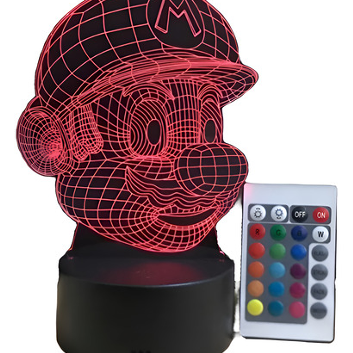 Lámpara Súper Mario Bross Visual 3d Con Control Remoto Color 1