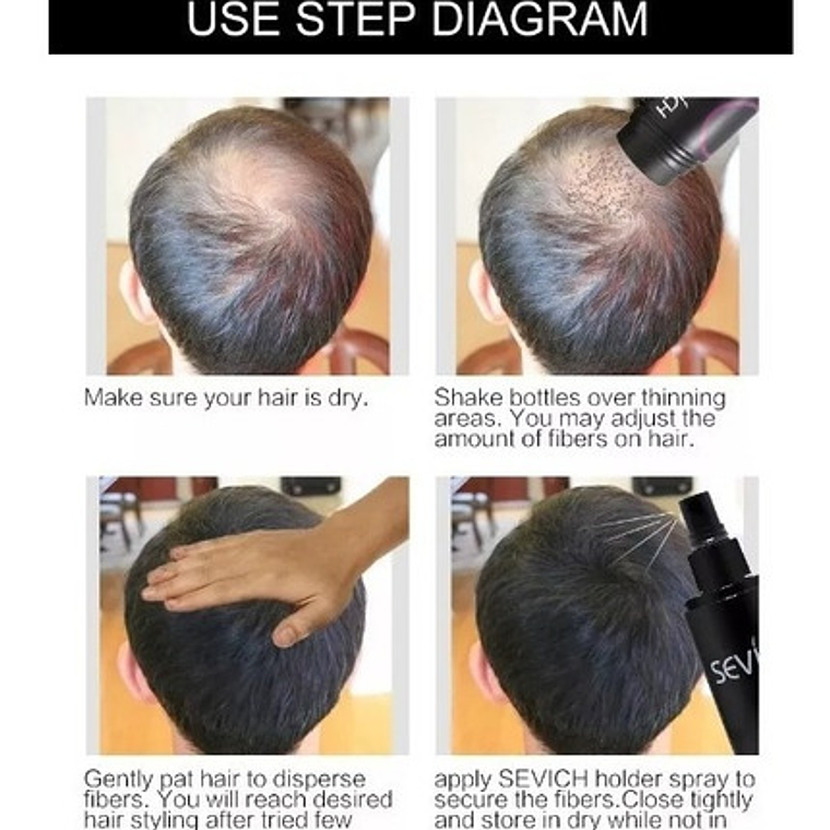 Fijador Spray Para Fibras De Keratina Sevich Original 100ml 3