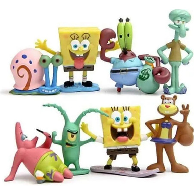 Figuras Bob Esponja Set De 8 Unidades Calidad Santiago 1