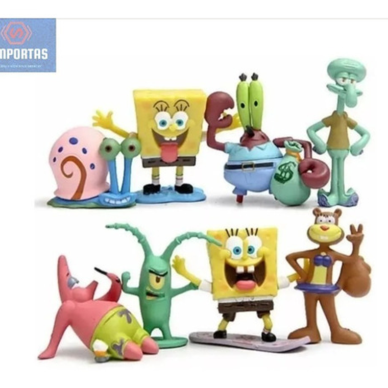 Figuras Bob Esponja Set De 8 Unidades Calidad Santiago 2