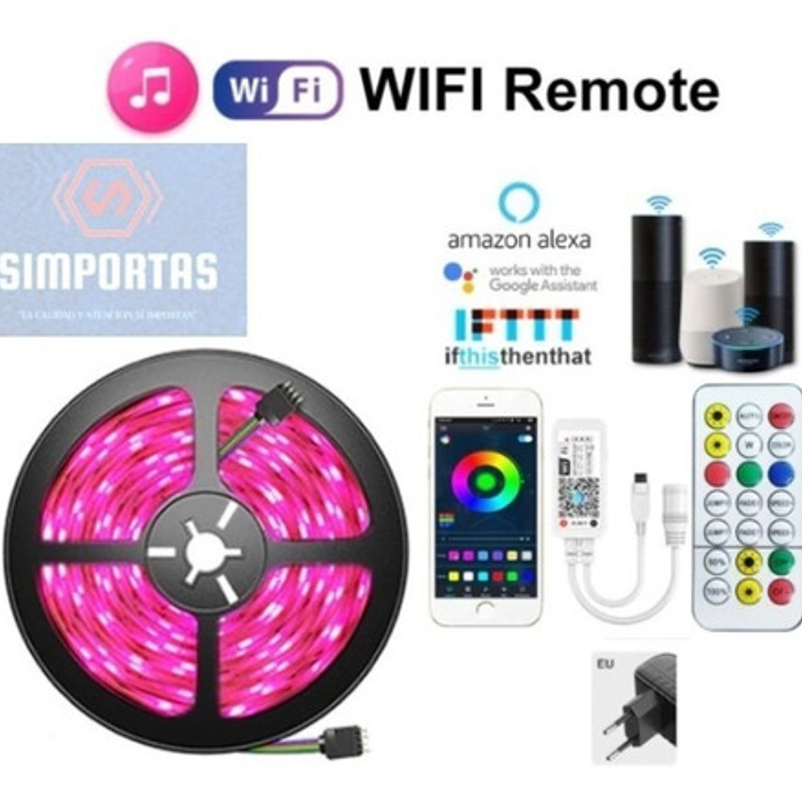 Tira De Luces Led5050 Bluetooth App Wifi Para Alexa 5m Stgo. 2