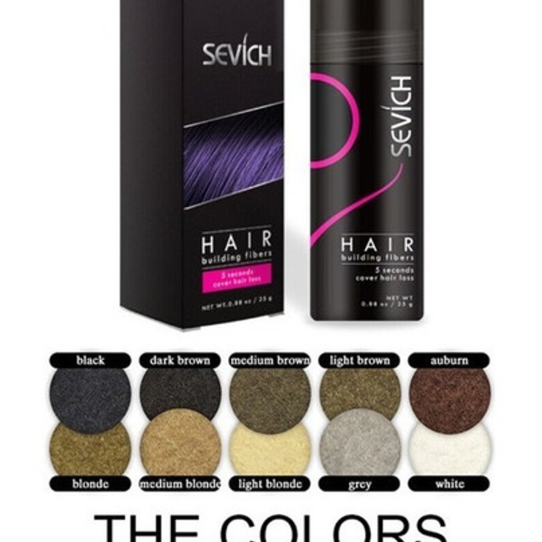 Fibras Sevich Naturales Relleno Calvicie Colores 25g Stgo. 14