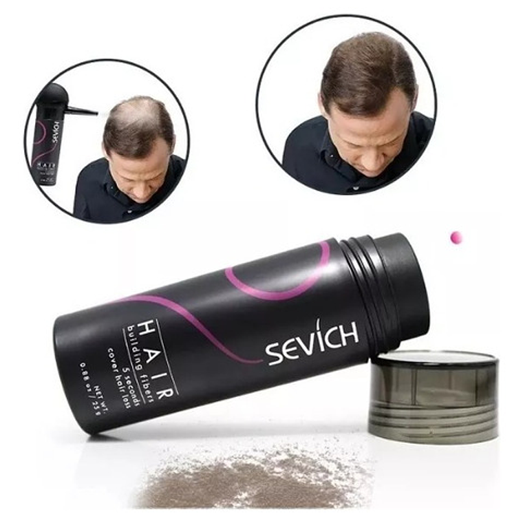 Fibras Sevich Naturales Relleno Calvicie Colores 25g Stgo. 18