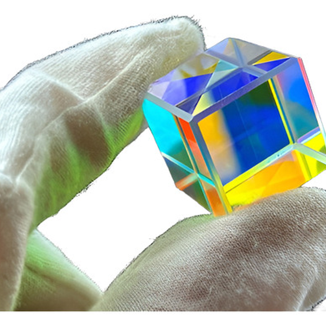 Cristal Arcoiris Cubo Refracción Luz Ciencia Prisma 15x15mm 1