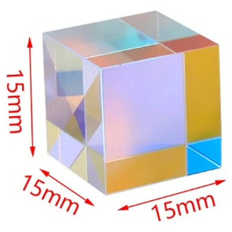 Cristal Arcoiris Cubo Refracción Luz Ciencia Prisma 15x15mm 6