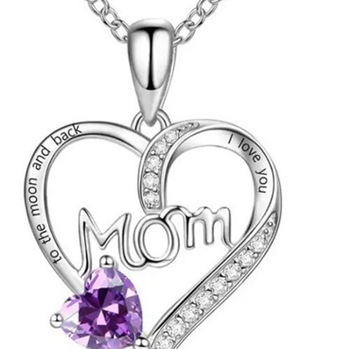 Collar Mamá Corazón Hasta La Luna Cristal Colores Calidad 8