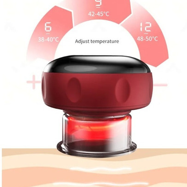 Ventosa Recargable Con Calor Masaje Única 12 Niveles Usb 25