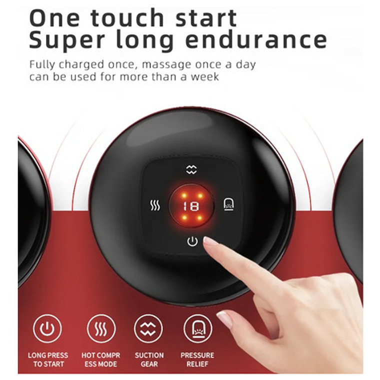 Ventosa Recargable Con Calor Masaje Única 12 Niveles Usb 26