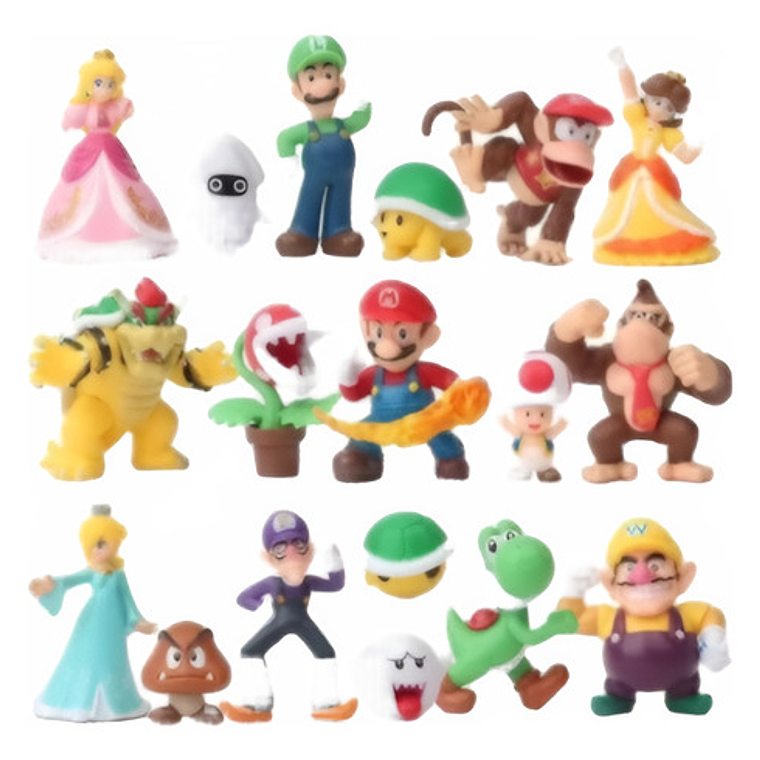 Figura Nintendo Set Mario Bros 18 Unidades Modelo Nuevo 1