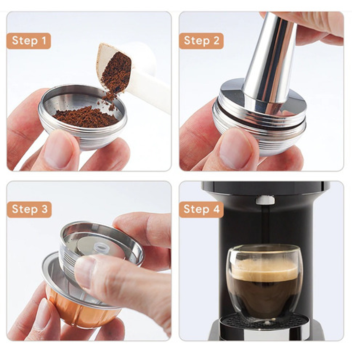 Cápsula Reutilizable Acero Para Nespresso Vertuo Nuevo M 6