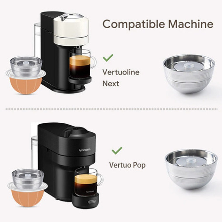 Cápsula Reutilizable Acero Para Nespresso Vertuo Nuevo M 9