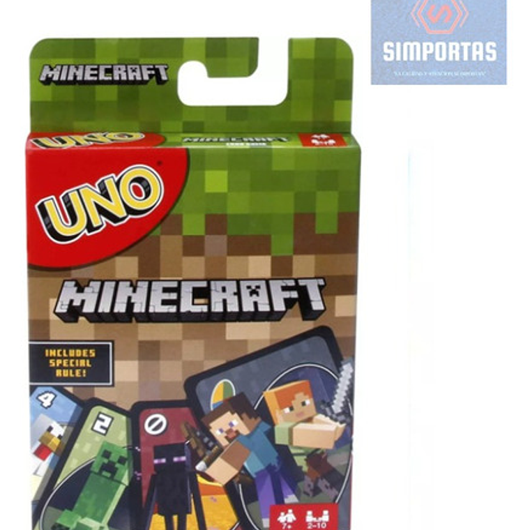 Juego De Carta Uno Diversión Minecraft Multicolor Calidad 1