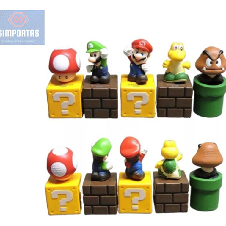 Mario Bros Set 5 Figuras 5 Cm En Cubos Calidad  2