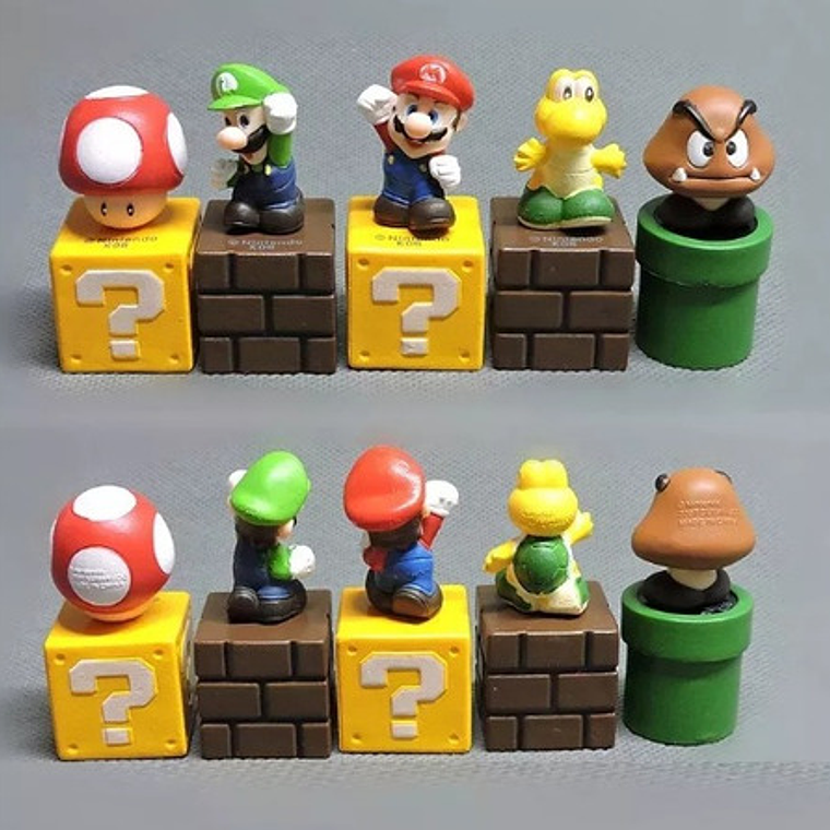 Mario Bros Set 5 Figuras 5 Cm En Cubos Calidad  3