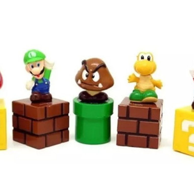Mario Bros Set 5 Figuras 5 Cm En Cubos Calidad  6