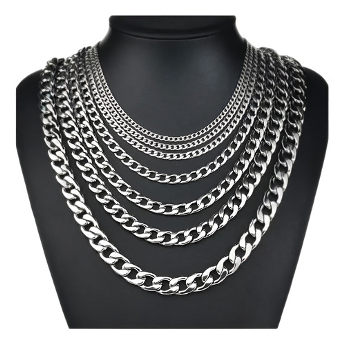 Cadena Estilo Cubano Collar De Acero Inoxidable Medidas Stgo 1