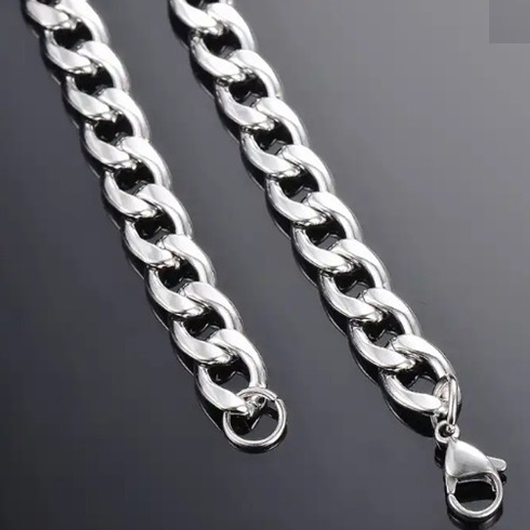 Cadena Estilo Cubano Collar De Acero Inoxidable Medidas Stgo 2