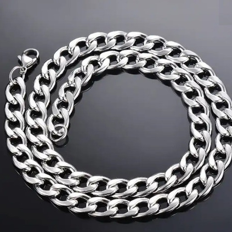 Cadena Estilo Cubano Collar De Acero Inoxidable Medidas Stgo 3