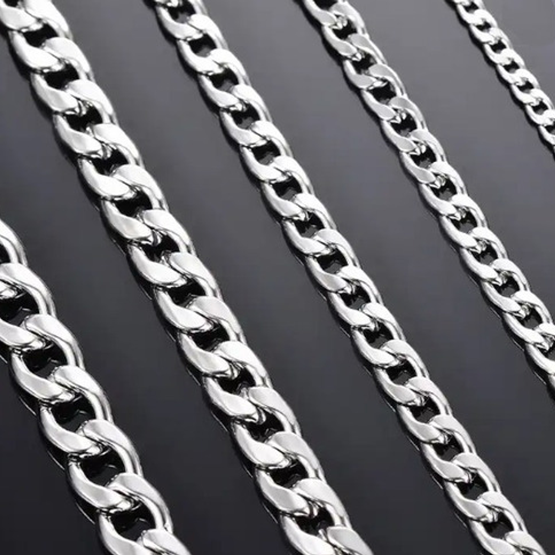 Cadena Estilo Cubano Collar De Acero Inoxidable Medidas Stgo 4