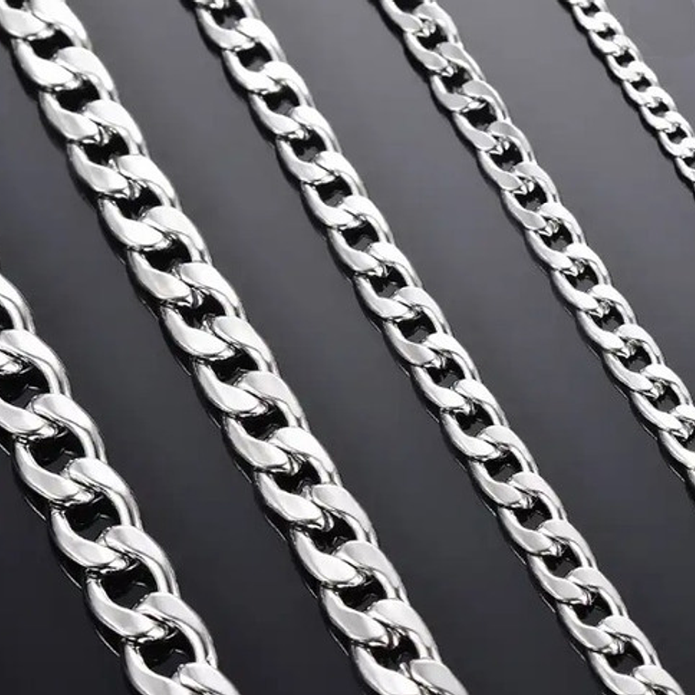 Cadena Estilo Cubano Collar De Acero Inoxidable Medidas Stgo 4