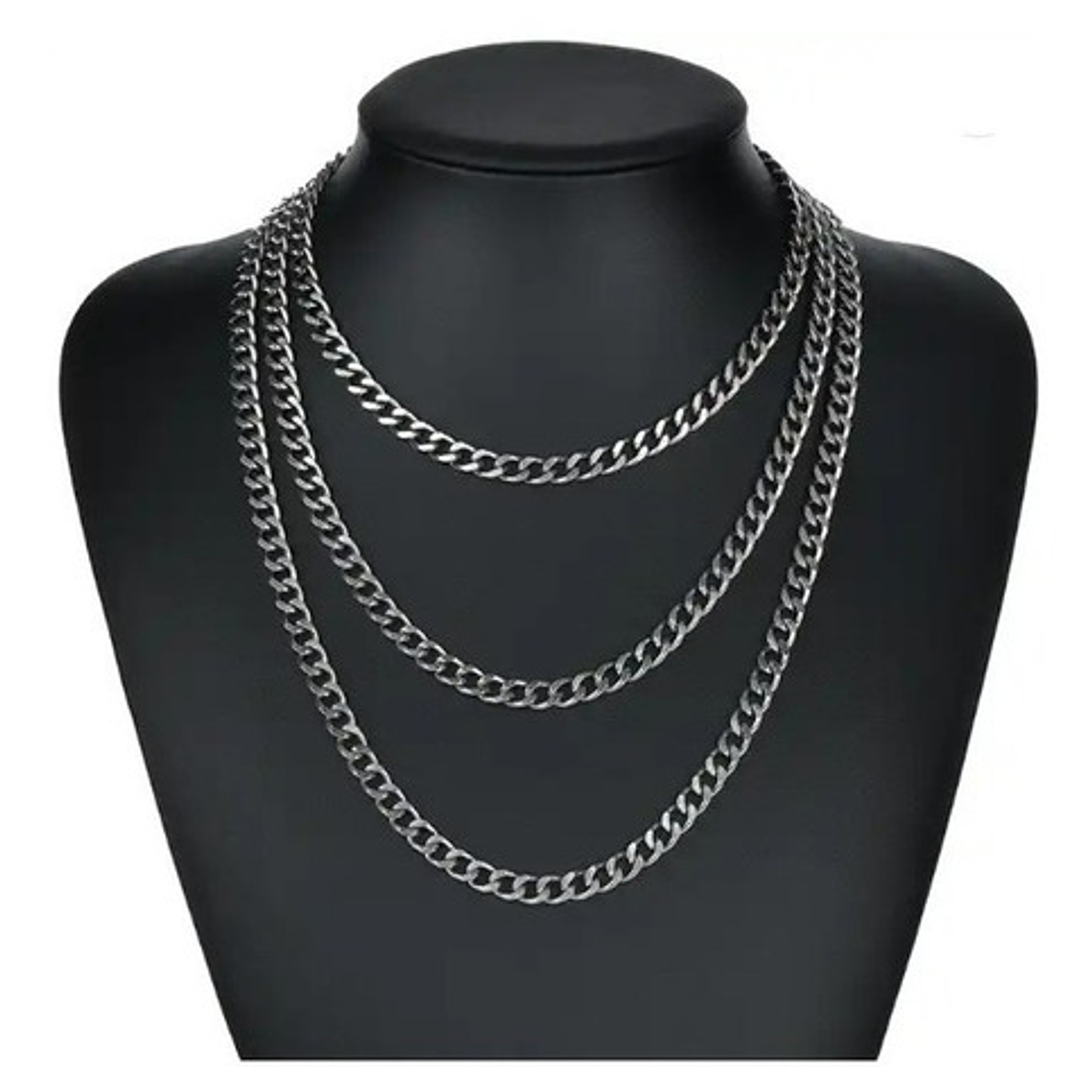 Cadena Estilo Cubano Collar De Acero Inoxidable Medidas Stgo 5