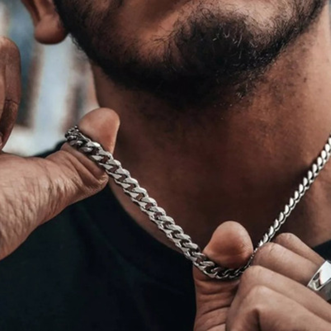 Cadena Estilo Cubano Collar De Acero Inoxidable Medidas Stgo 7