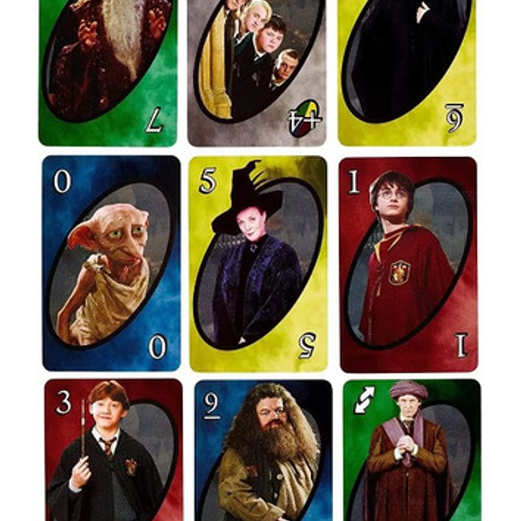 Juego De Carta Uno Diversión Harry Potter Multicolor Calidad 4