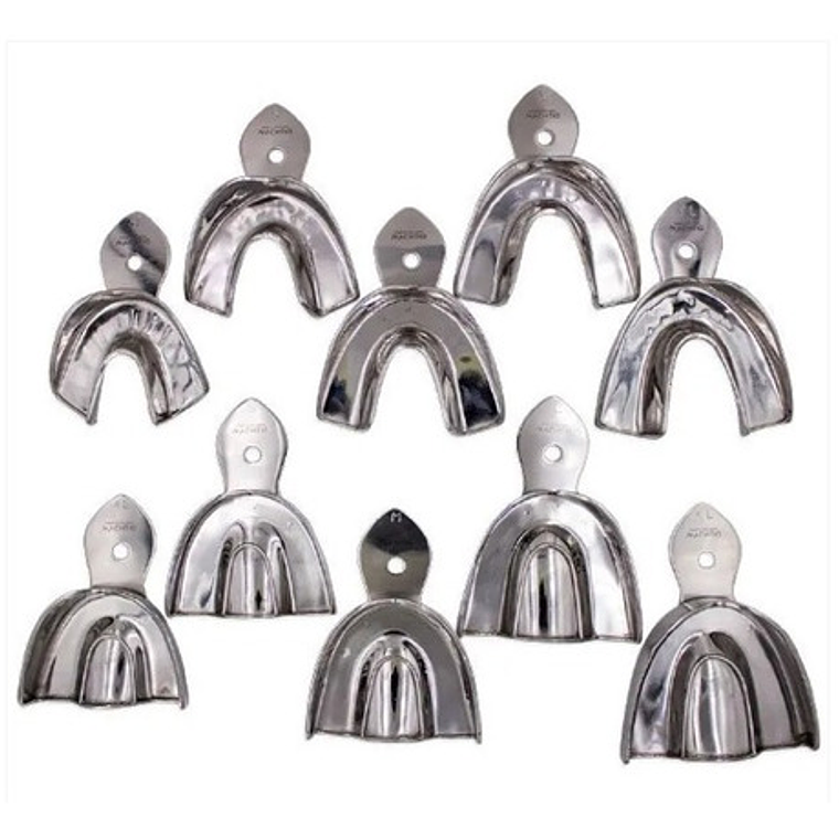 Cubetas Acero Dental Tipo Rom Lock 10u Set Completo Xs A Xl 4